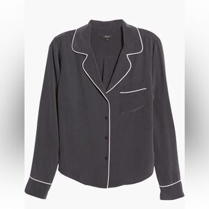 Rails Amara silk blouse NWT, charcoal size small.